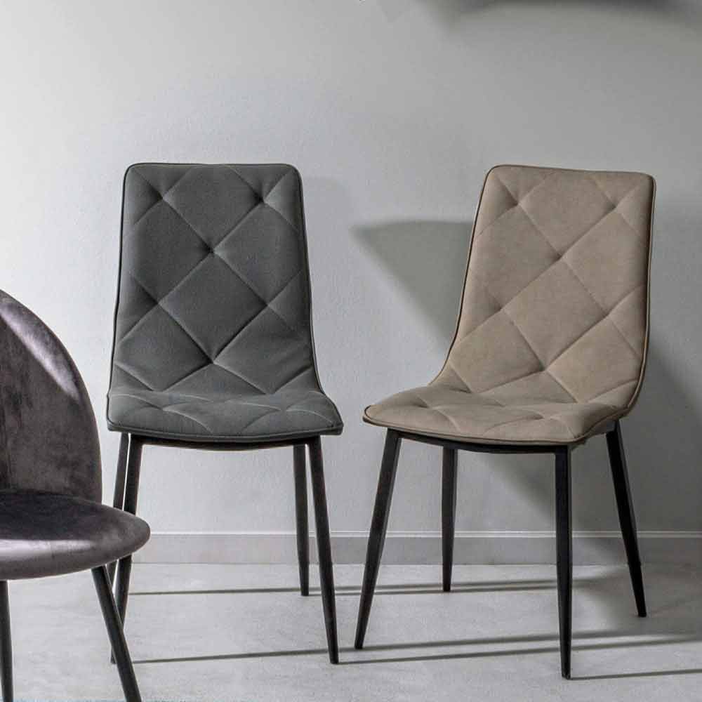 4 sillas asiento en piel de imitación moderna