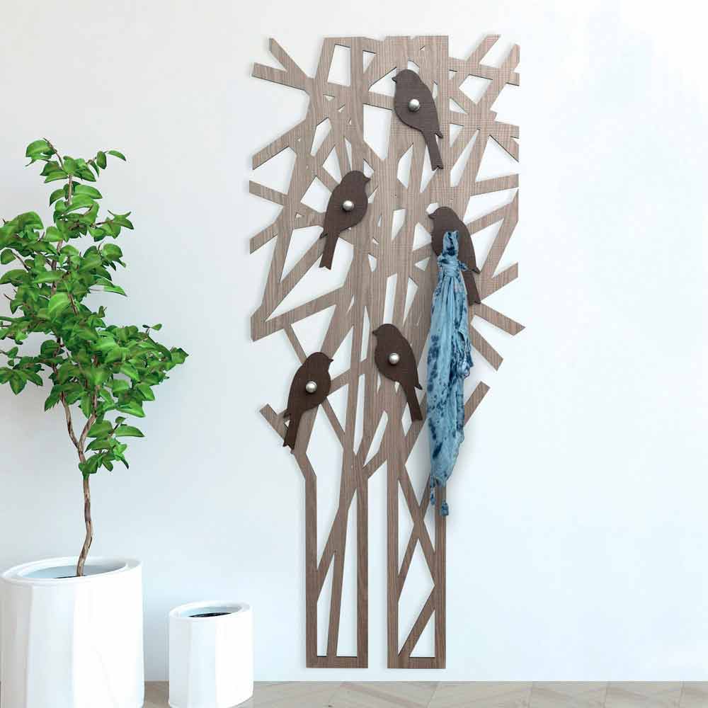 Sumergir Bocadillo paz Colgador de pared de diseño moderno en madera para entrada