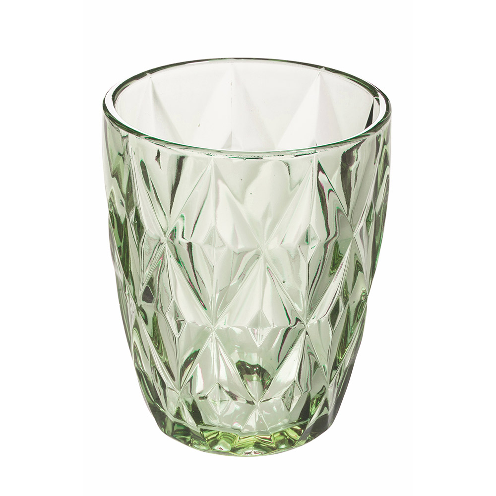 Juego de vasos de agua de vidrio de colores tallados