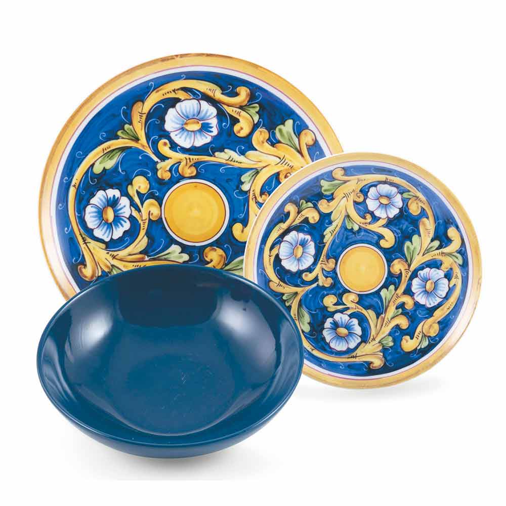 Borde de porcelana juego de 6 platos, porcelana, color azul, 0,1 x 0,1 x 0,1 cm