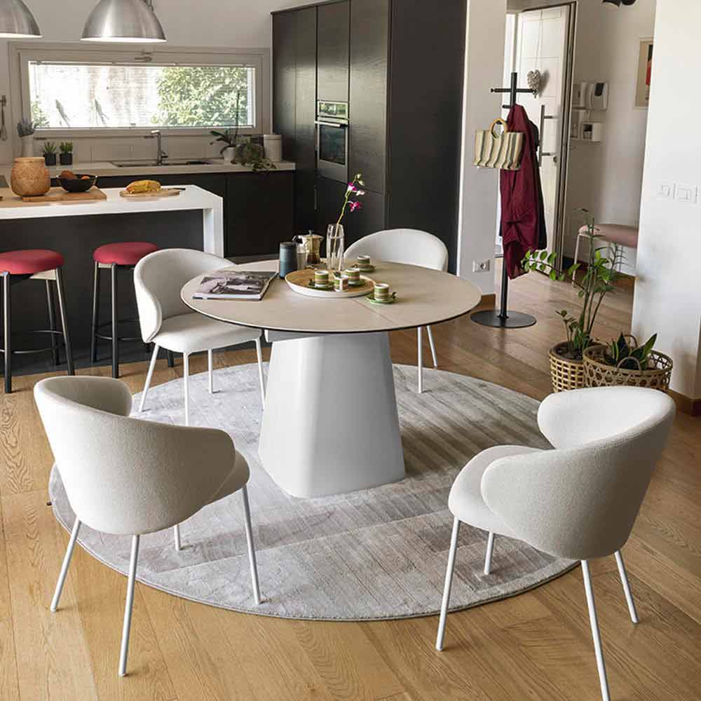 Mesa de cocina redonda extensible de madera – mate cocinas