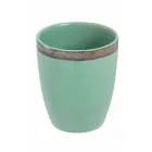 12 Vasos de Agua de Gres 320 ml Contorno Dorado - Bibol Viadurini