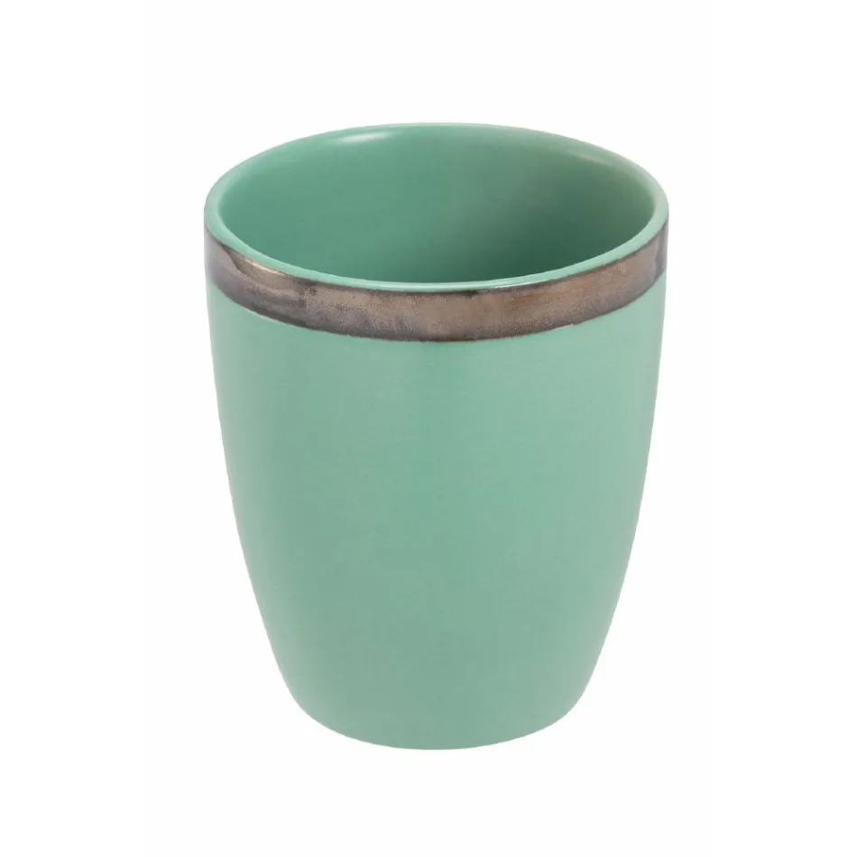 12 Vasos de Agua de Gres 320 ml Contorno Dorado - Bibol Viadurini