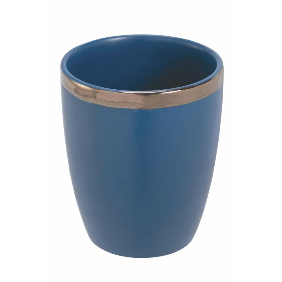 12 Vasos de Agua de Gres 320 ml Contorno Dorado - Bibol Viadurini