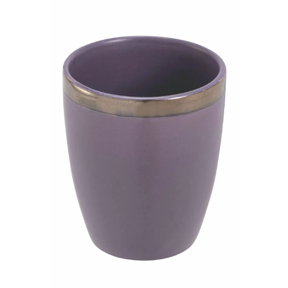 12 Vasos de Agua de Gres 320 ml Contorno Dorado - Bibol Viadurini