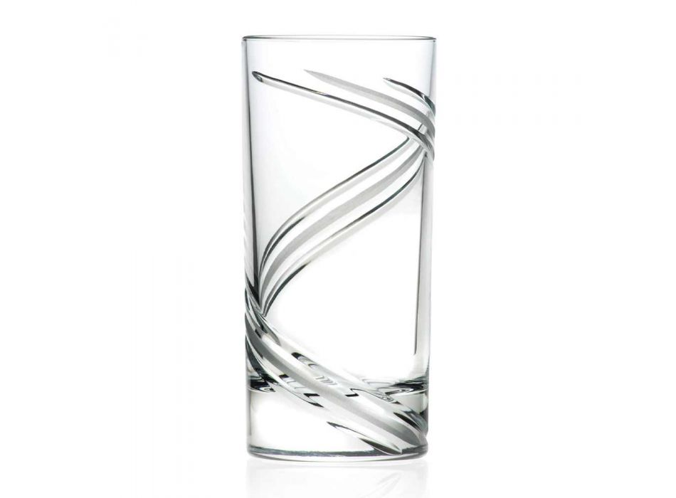 12 vasos de cóctel de vaso alto de cristal ecológico italiano - Cyclone