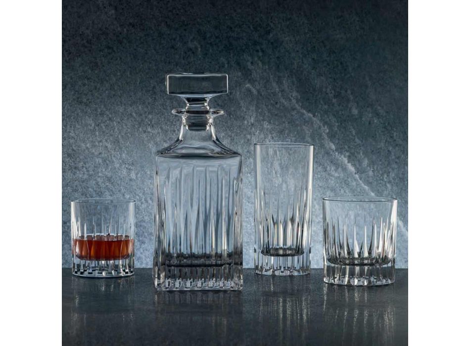 12 Vasos bajos de whisky o vaso de agua en cristal ecológico - Voglia Viadurini