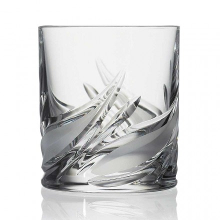 12 vasos de whisky de cristal bajo con vaso antiguo doble - Adviento Viadurini