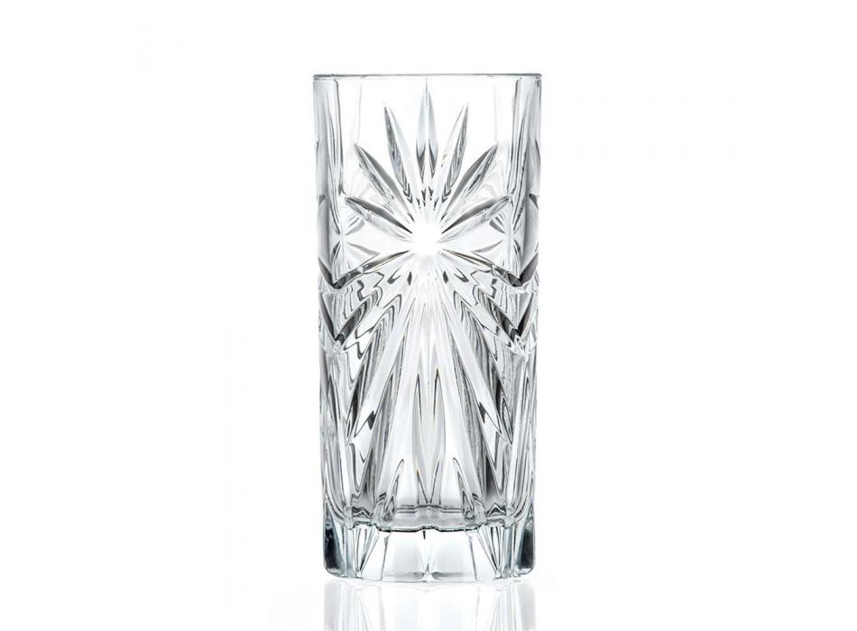 12 vasos de cóctel altos Highball Tumbler en diseño de cristal ecológico - Daniele Viadurini