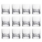 12 vasos de cristal con decoración ondulada para whisky o vaso de agua Dof - Titanio Viadurini