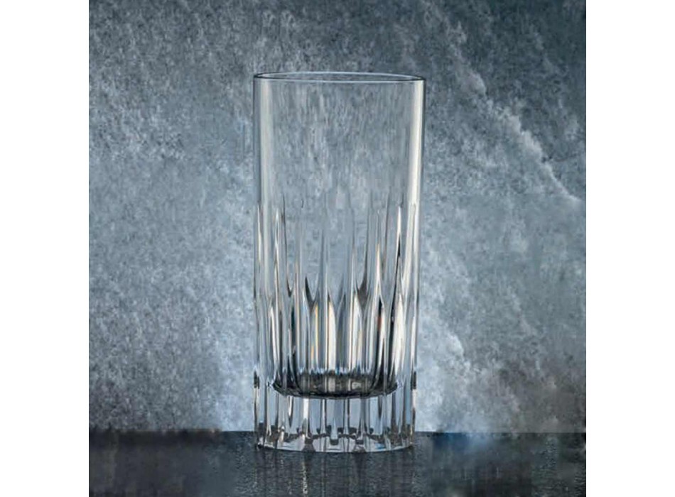 12 Vasos altos largos para beber en cristal ecológico - Voglia Viadurini