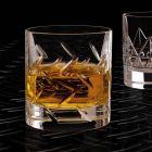 12 vasos para whisky o agua en cristal ecológico con decoración moderna - arritmia Viadurini