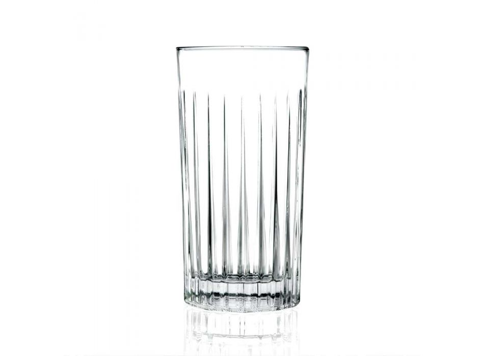 12 vasos altos de vaso alto en cristal ecológico decorado - Senzatempo Viadurini