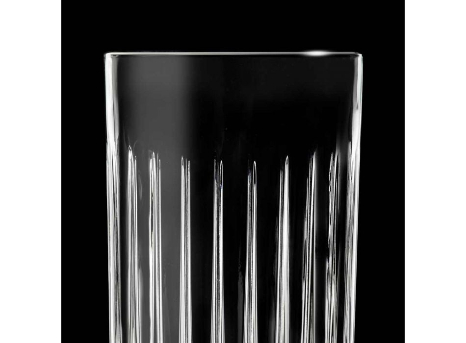 12 vasos altos de vaso alto en cristal ecológico decorado - Senzatempo Viadurini