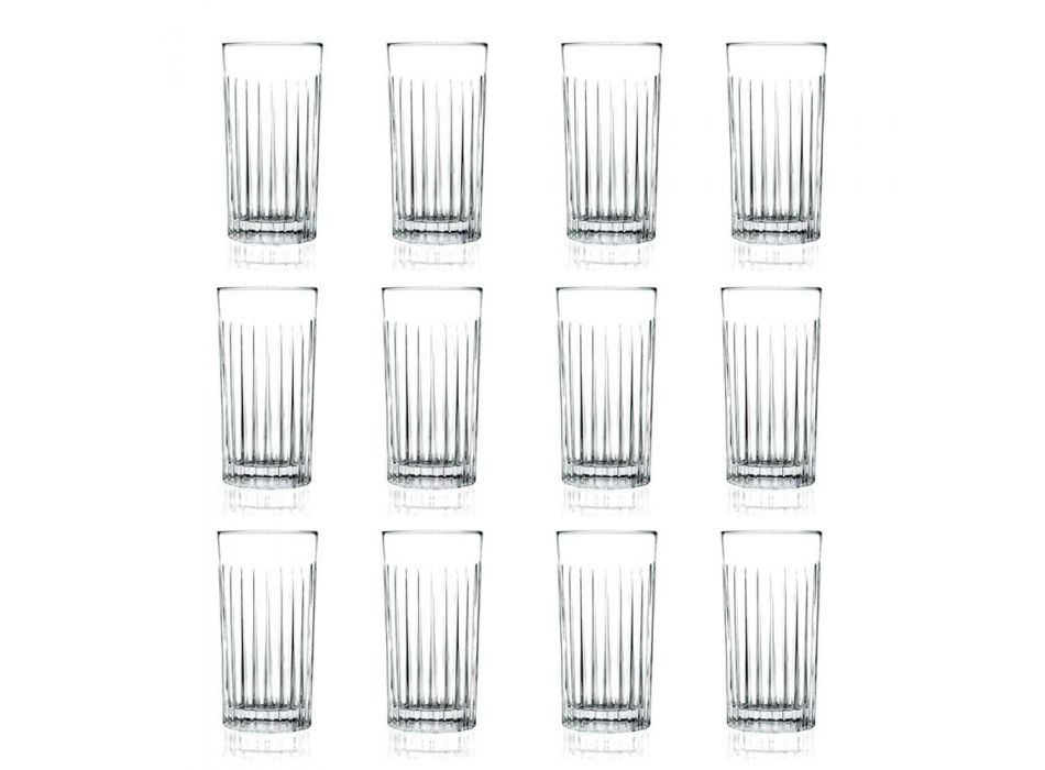 12 vasos altos de vaso alto en cristal ecológico decorado - Senzatempo