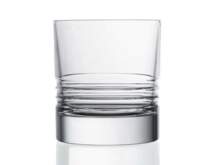 12 vasos de whisky de cristal pasados de moda dobles con vaso - Arritmia Viadurini