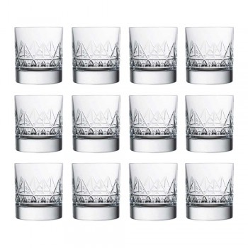 Diseño moderno de lujo de 12 vasos de whisky o agua en cristal - Arritmia