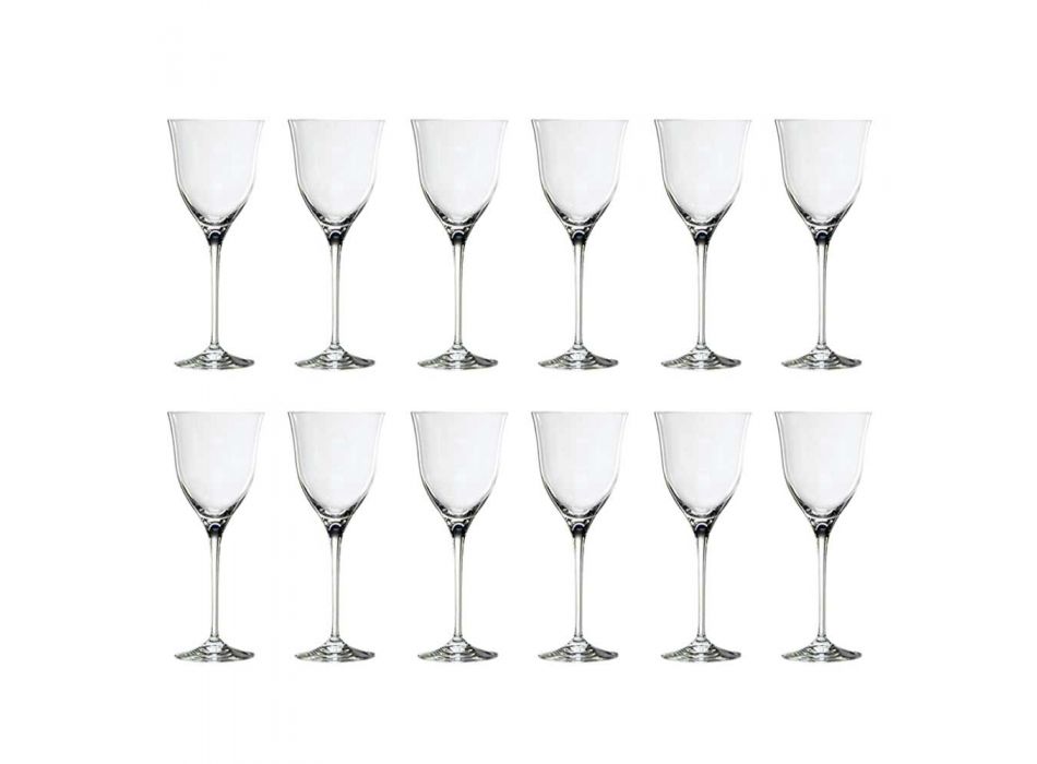 12 copas de vino blanco en cristal ecológico Minimal Luxury Design - Smooth Viadurini