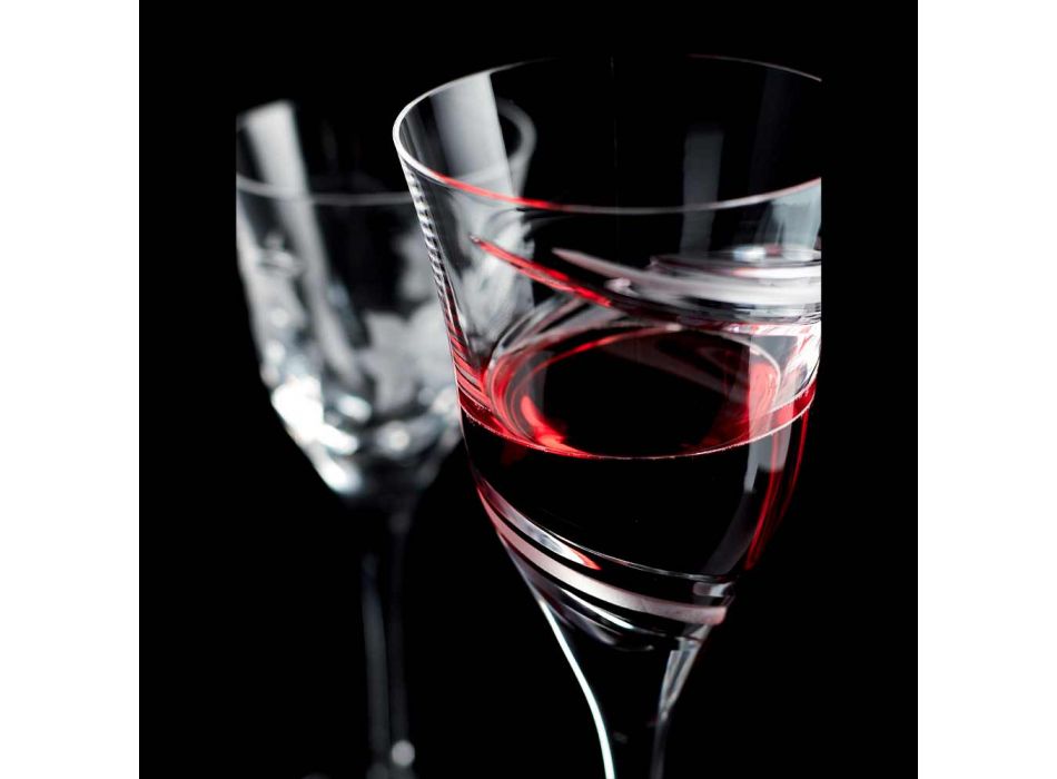 12 copas de vino tinto en cristal ecológico de lujo sin plomo - Cyclone Viadurini