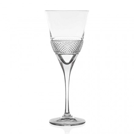 12 Copas de Vino Tinto en Eco Cristal Elegante Diseño Decorado - Milito Viadurini