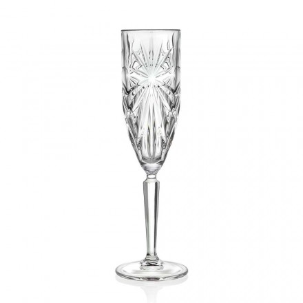 12 copas de flauta de vidrio para champán o prosecco en Eco - Daniele Crystal Viadurini