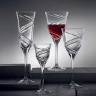 12 copas de flauta de champán en cristal ecológico decorado innovador - Ciclón Viadurini