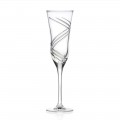 12 copas de champán en cristal ecológico decorado Made in Italy - Cyclone