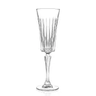 12 Copas Flauta para Vino Espumoso con Decoración de Cortes Lineales en Eco Crystal - Senzatempo Viadurini