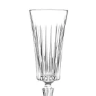 12 Copas Flauta para Vino Espumoso con Decoración de Cortes Lineales en Eco Crystal - Senzatempo Viadurini