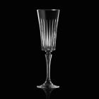 12 Copas Flauta para Vino Espumoso con Decoración de Cortes Lineales en Eco Crystal - Senzatempo Viadurini