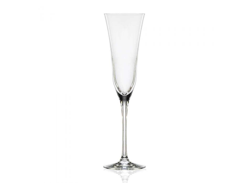 12 vasos de flauta en cristal de lujo ecológico diseño minimalista - liso Viadurini