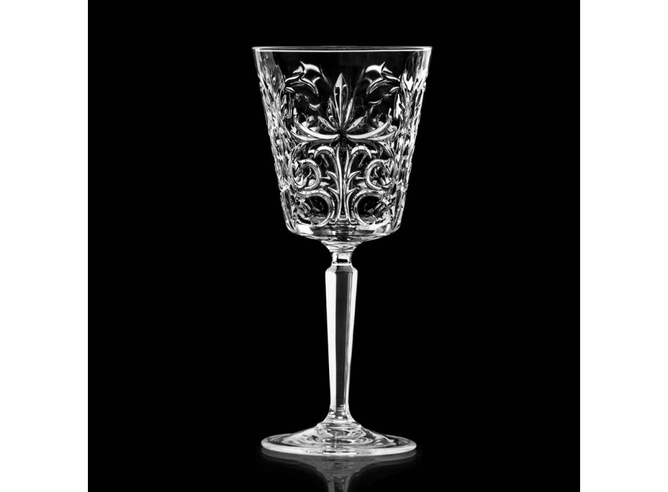 12 Vasos para Agua, Bebidas o Cóctel Diseño en Eco Cristal Decorado - Destino