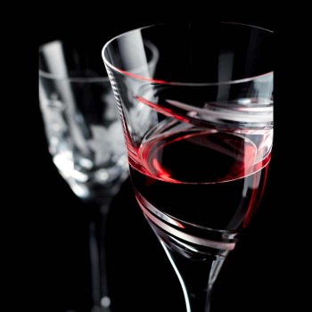 12 Copas para Vino Blanco en Cristal Ecológico Decorado y Satinado - Ciclón
