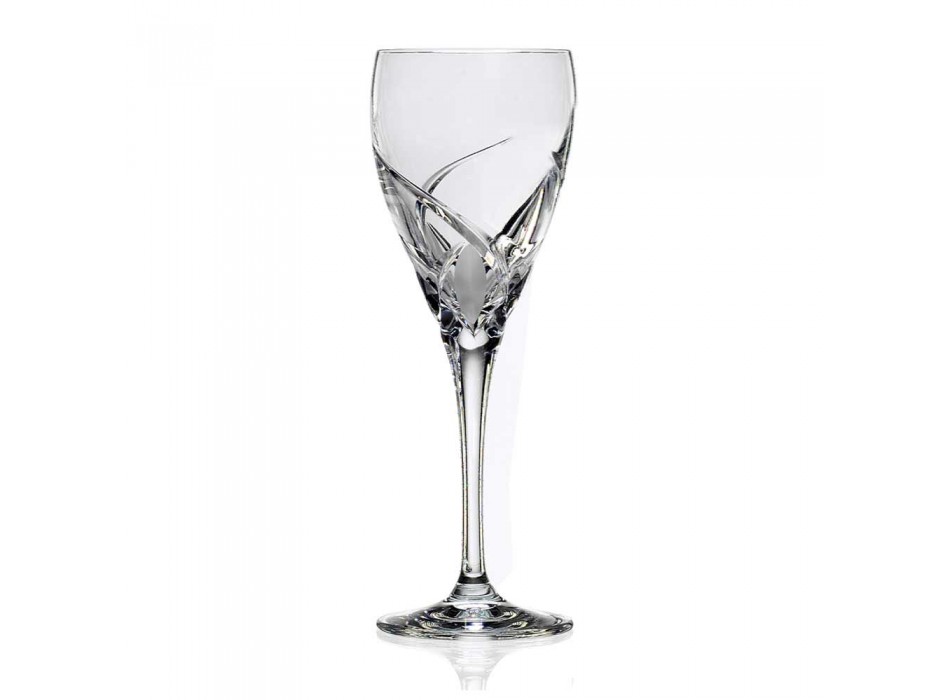 12 Copas para Vino Blanco en Cristal Ecológico Diseño de Lujo - Montecristo Viadurini