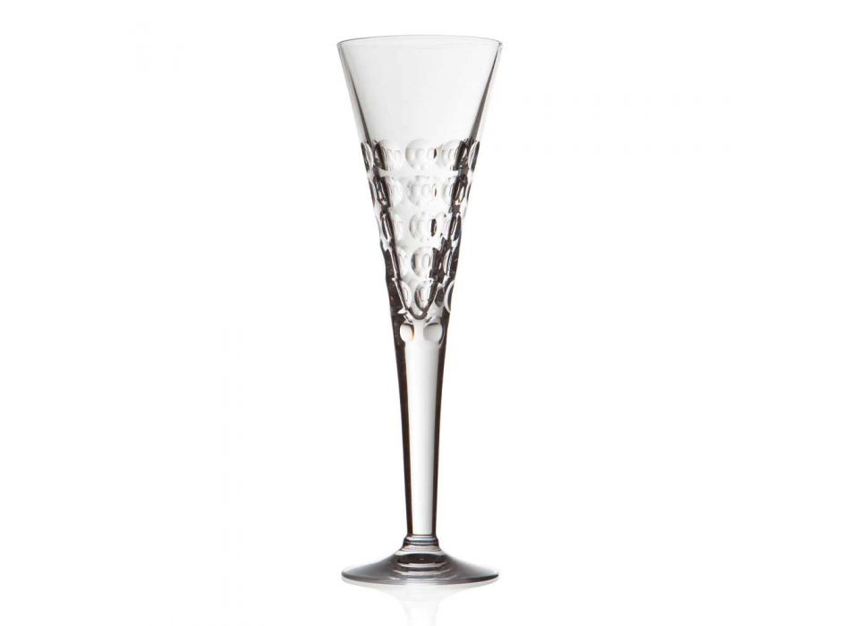 12 Copas de vino Copas Fluter para burbujas de cristal - Titanioball Viadurini