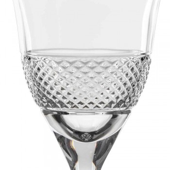 12 Copas de Vino Blanco en Cristal Ecológico Diseño Decorado de Lujo - Milito