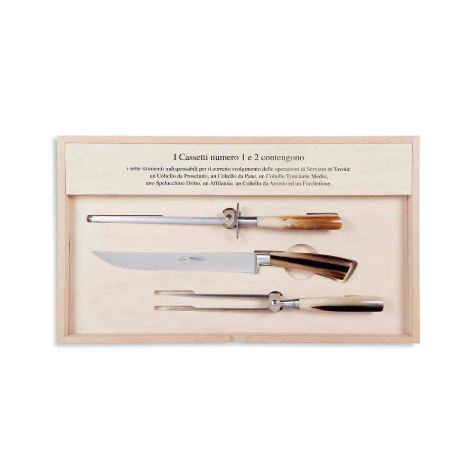 Estuche Berti completo de 14 cuchillos exclusivo para Viadurini - Canaletto Viadurini