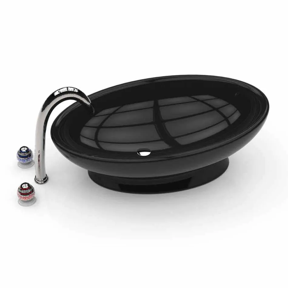 Fregadero de baño diseño huevo hecho en Italia Viadurini