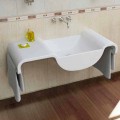 Lavabo blanco de diseño moderno Wave made in Italy