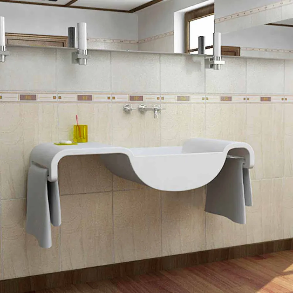Fregadero de baño Baño Wave Hecho en Italia Viadurini