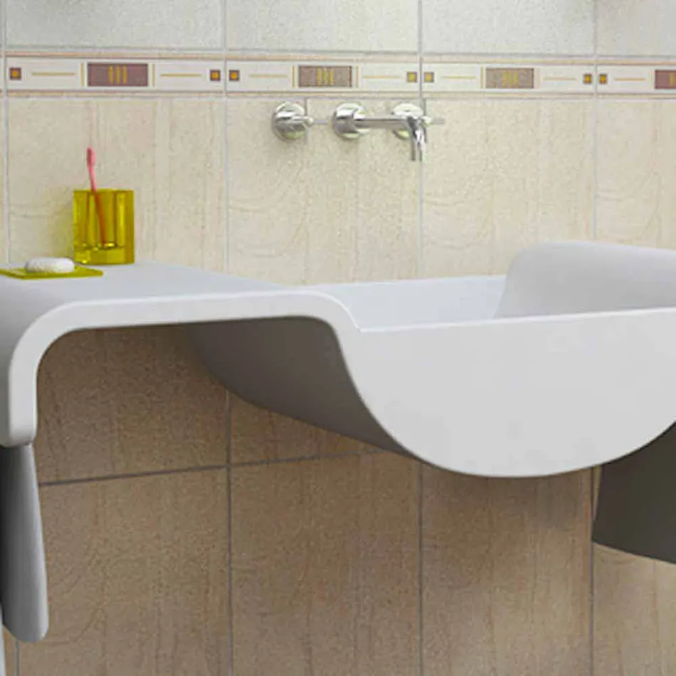 Fregadero de baño Baño Wave Hecho en Italia Viadurini