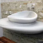 Lavabo de piedra de diseño moderno hecho en Italia Viadurini