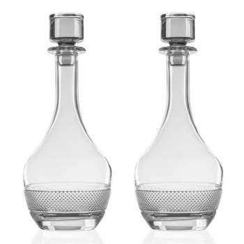 2 Botellas de Vino con Tapa de Cristal Ecológico Diseño Redondo - Milito