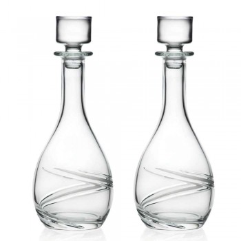 2 botellas de vino y tapa de cristal ecológico decorada a mano de lujo - Cyclone