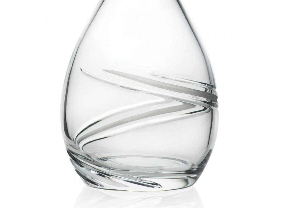 2 botellas de vino y tapa de cristal ecológico decorada a mano de lujo - Cyclone Viadurini