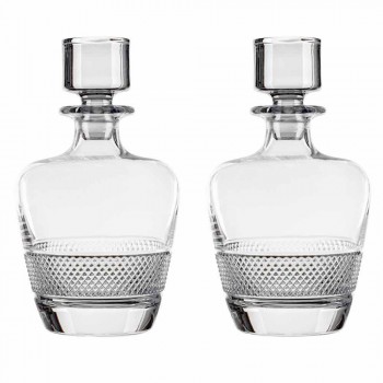 2 Botellas de Whisky Decoradas en Cristal Ecológico Elegante Diseño - Milito