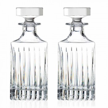 2 botellas de whisky de cristal con molienda manual Made in Italy - Voglia