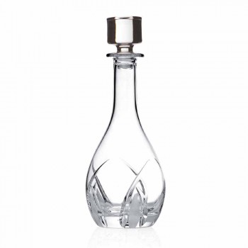 2 Botellas de Vino con Tapas Redondas de Diseño en Eco Crystal - Montecristo