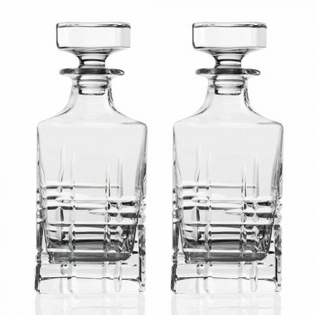 2 botellas de whisky con tapón de diseño cuadrado decorado con cristales - Arritmia