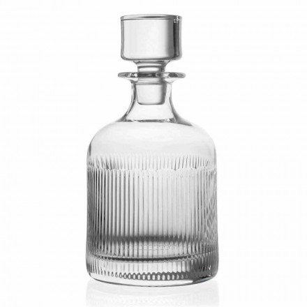 2 Botellas de Whisky con Tapa de Cristal Ecológica Diseño Vintage - Táctil Viadurini